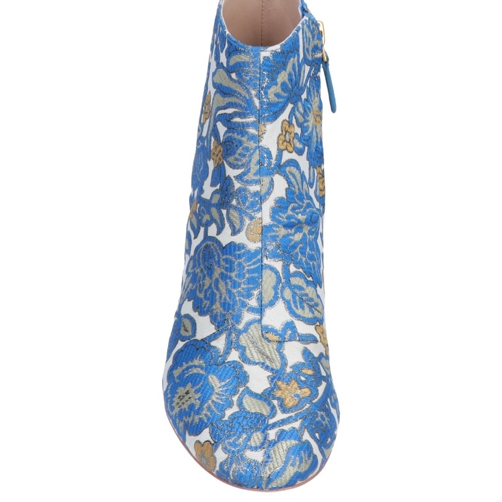 NEW! TORY BURCH Ankle Boot GO GO Blue Gold Brocade NIB - Picture 8 of 8